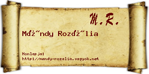 Mándy Rozália névjegykártya