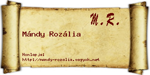Mándy Rozália névjegykártya